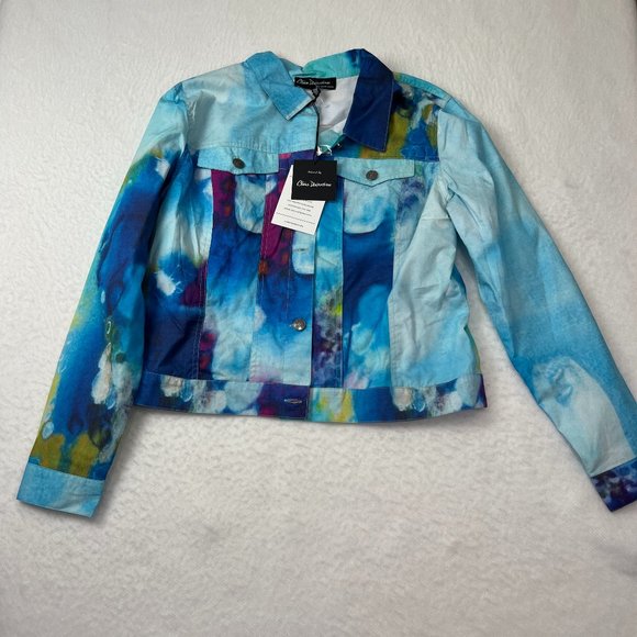 Claire Desjardins Artwork Jacket Sz M Multicolored Lightweight Lined 100% Cotton - Picture 1 of 11